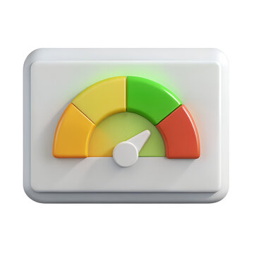 3D Credit Score Icon isolated on transparent background