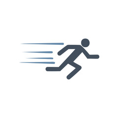 Fast running man speed icon motion graphic