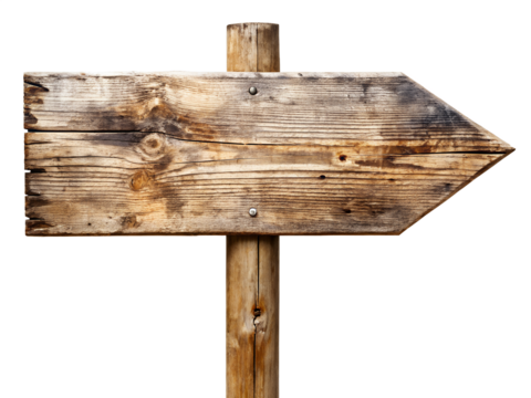 wooden sign isolated on white