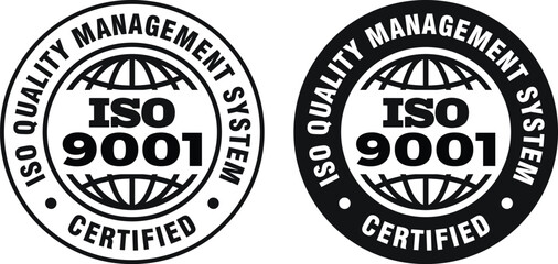 Fototapeta premium ISO 9001 Certified Rubber Stamp Badge Label Logo Vector Design