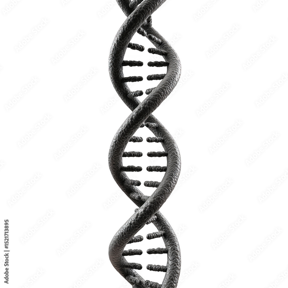 Poster 3d render of dna helix isolated on transparent background