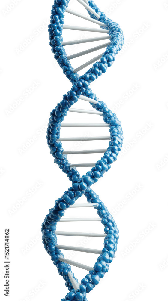 Poster 3d render of dna helix isolated on transparent background