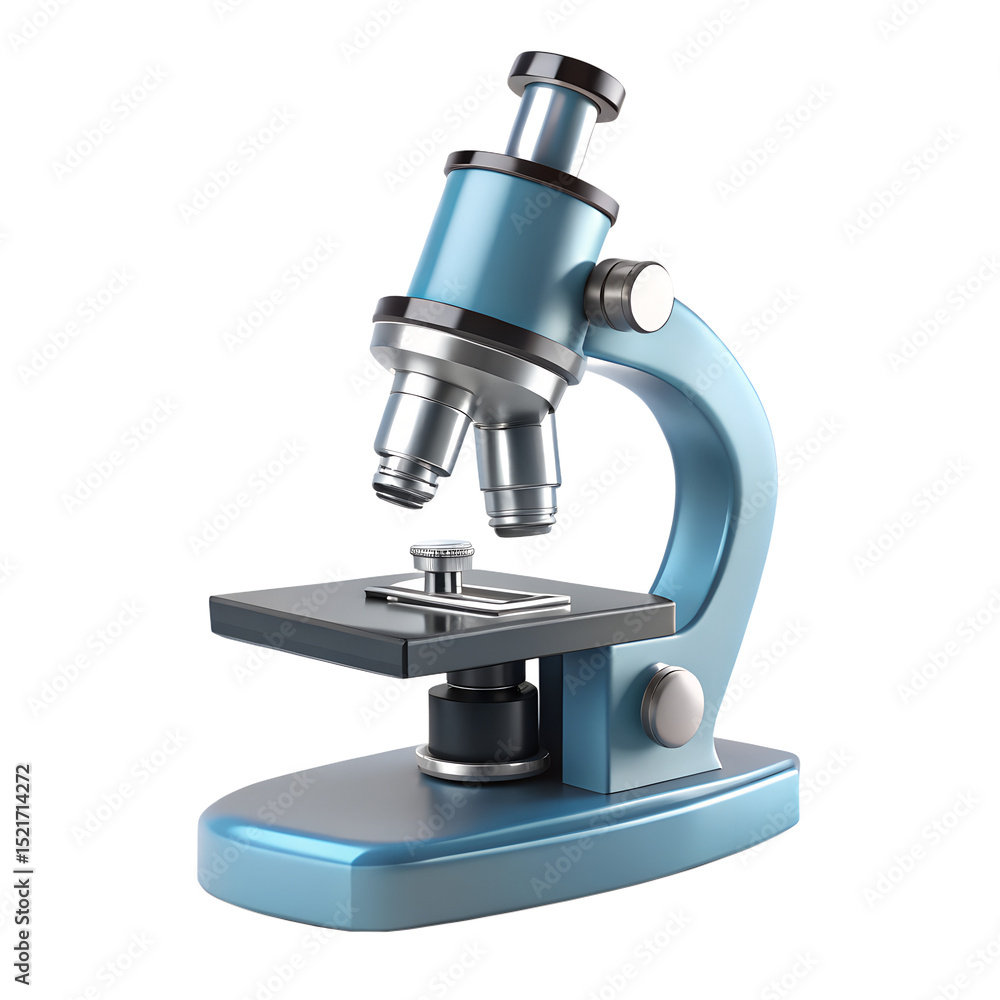Poster 3d microscope icon isolated on transparent background