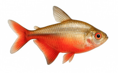 Fototapeta premium Roter von Rio fish swimming with white background