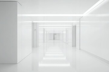Modern white corridor interior architecture design