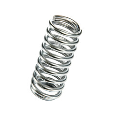 Compression spring isolated on a bright Transparent background showcasing its structure and design features, Compression Spring isolated on PNG background