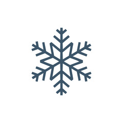 Simple geometric snowflake winter design element