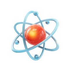 3d render of atom model isolated on transparent background