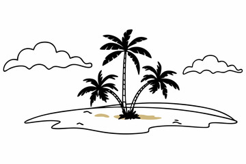 vector illustration of palm trees