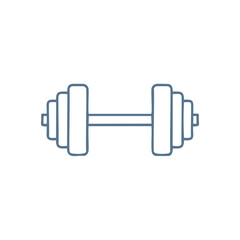 Simple line drawing of a dumbbell weight