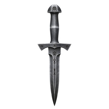 Ornate silver dagger isolated