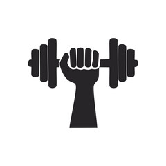Strong arm lifting dumbbell fitness power strength