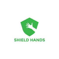 Shield Hands Logo Vector Simple