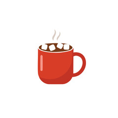 Warm cozy hot chocolate mug marshmallows winter drink