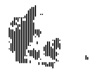 Vertical Lines Vector Map of Denmark Small