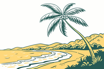 Obraz premium tropical island with palm trees