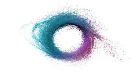 Abstract swirling nebula ring isolated on transparent background