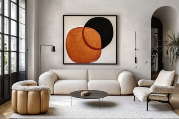 Modern Abstract Art in a Cozy Living Room