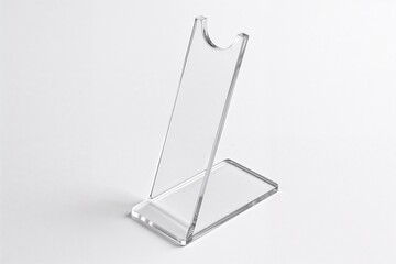 Acrylic pen stand isolated on white background for office use  