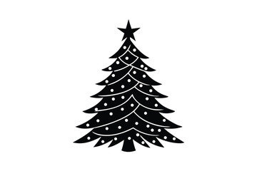 Christmas Tree Silhouettes Vector Design for Festive Holiday
