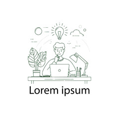 "Moment of Inspiration at the Desk"