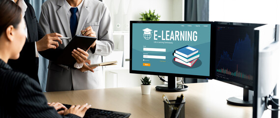 E-learning website with brisk sofware for student to study online on the internet network