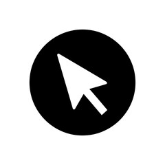 Arrow Cursor in Black Circle Icon - Computer Pointer