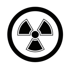 Radiation Hazard Symbol - Black and White Icon