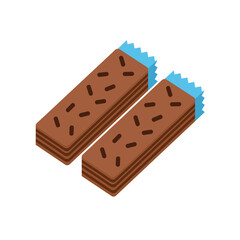 Two Chocolate Wafer Bars with Sprinkles, Sweet Snack Icon