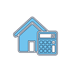 Home Loan Mortgage Calculator Icon, Real Estate Finance Calculation