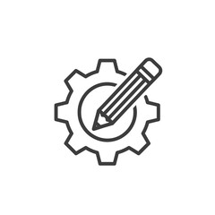 Customization Settings Gear and Pencil Icon, Edit Configuration Symbol