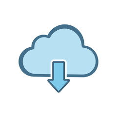 Cloud Download Icon - Data Transfer from Online Cloud Storage