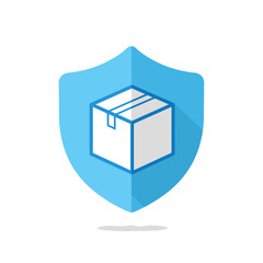 Secure Package Delivery Icon with Shield and Box