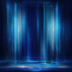 Blue Digital Background with Modern Tech Elements and Copy Space