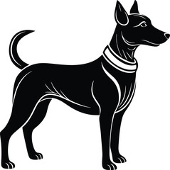 Elegant Black Dog Silhouette A Vector Illustration of Canine Grace