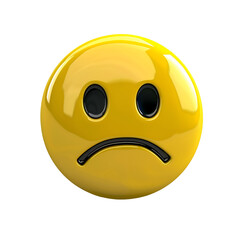 Sad Face Emoji 3D Icon &ndash; Transparent Background