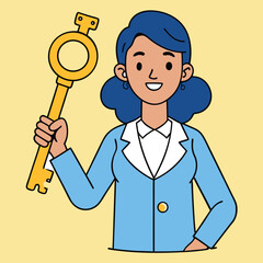 woman holding a key symbolizing unlocking potential