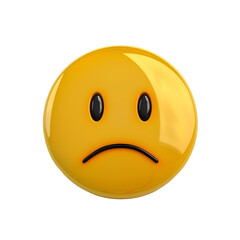 Fototapeta premium Sad Face Emoji 3D Icon – Transparent Background
