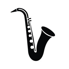 Saxophone Icon Vector in Flat Clean Style
