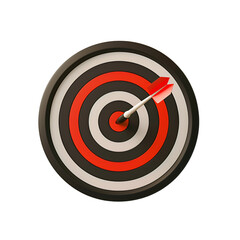 Bullseye Target with Dart on Transparent Background