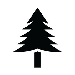 Obraz premium christmas tree icon silhouette vector