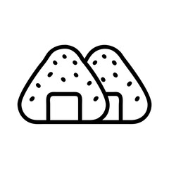 Iconic Japanese rice balls with seaweed and sesame seeds served on a white background for culinary and cultural illustrations in various projects