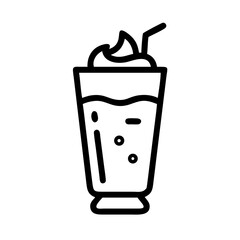 Refreshing ice cream dessert served in a tall glass with a straw and whipped cream topping, perfect for summer occasions and sweet treats enjoyment