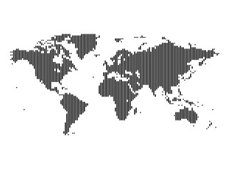 Obraz premium Vertical Lines Vector Map of the World Large