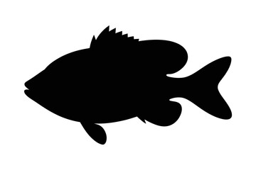Silhouette illustration of a generic black fish