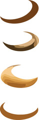 Abstract brown crescent shapes design elements