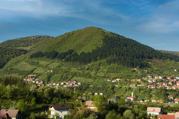 Bosnian pyramid of the Sun near the Visoko, Bosnia and Herzegovina.