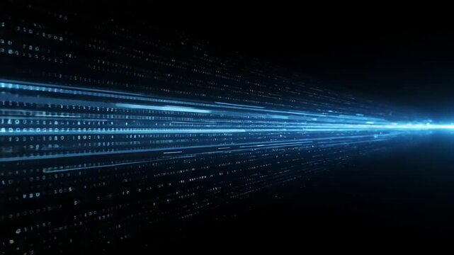 Digital code stream with light trails