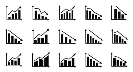 A simple black bar graph showing a declining trend on a white background.