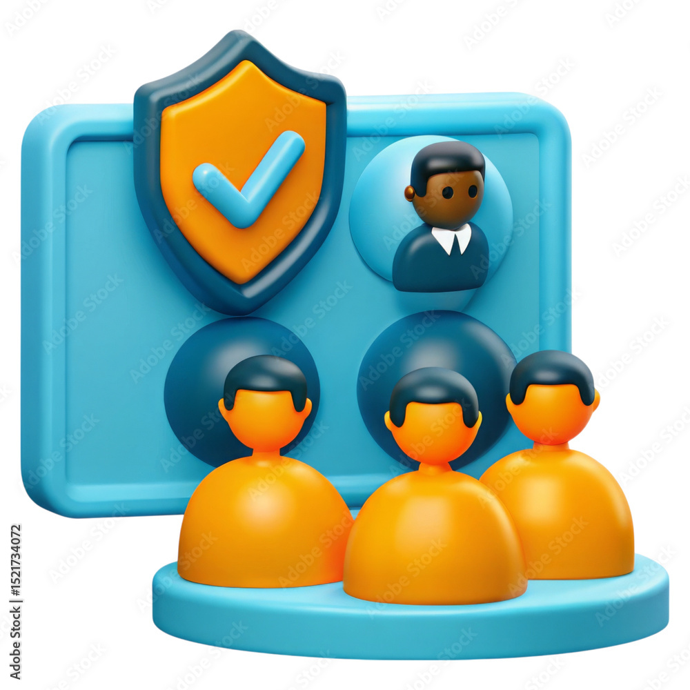 Aufkleber employee, security and training concept. user authentication concept illustration with figures and s